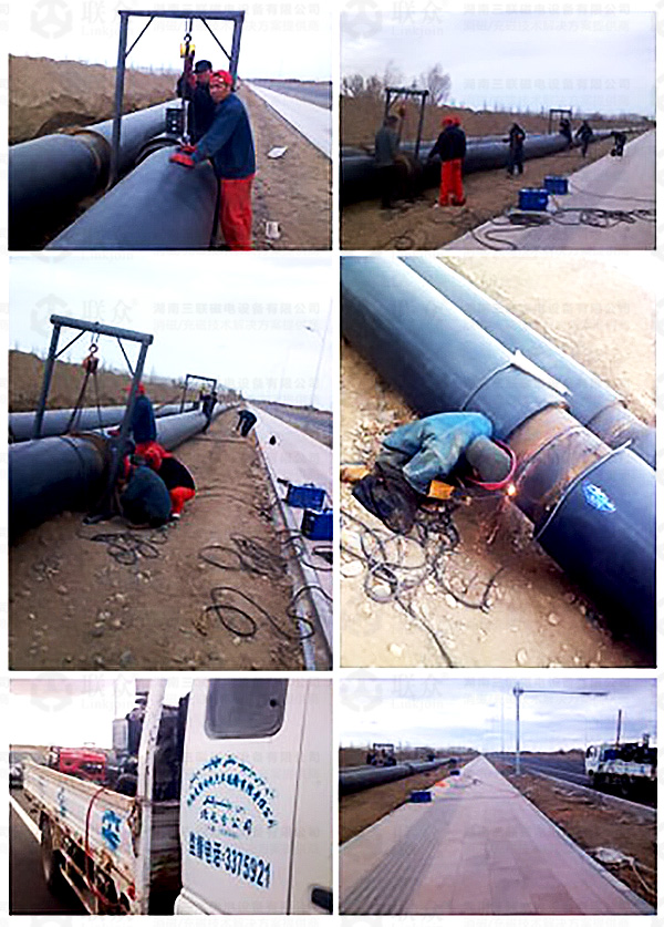 新疆阿勒泰地區客戶試用三聯磁電DJ-220管道消磁機中